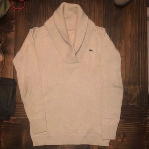 Lacoste Women’s Shawl Neck Wool/Cotton Sweater